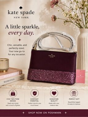kate spade Plum Crossbody with Pink Glitter Accent